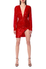 Load image into Gallery viewer, Red Shimmer Dynamite Dress
