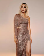 Load image into Gallery viewer, Dynamite Shimmer Dress
