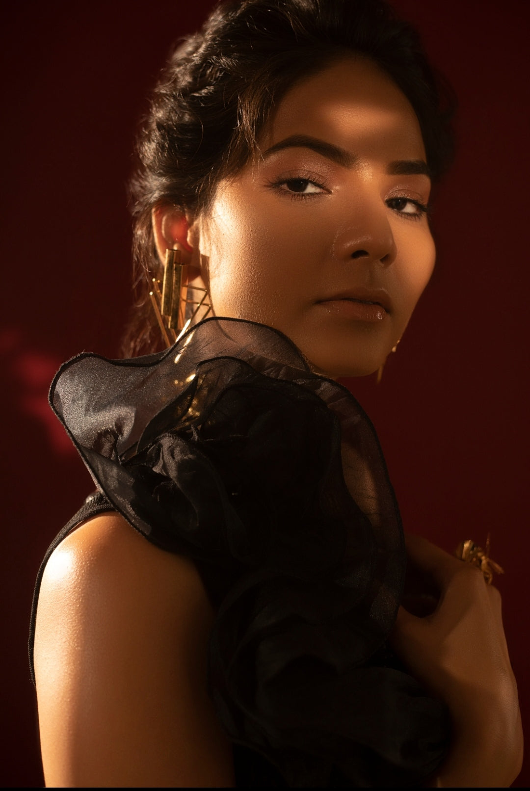 Ruff Puff Black Gown