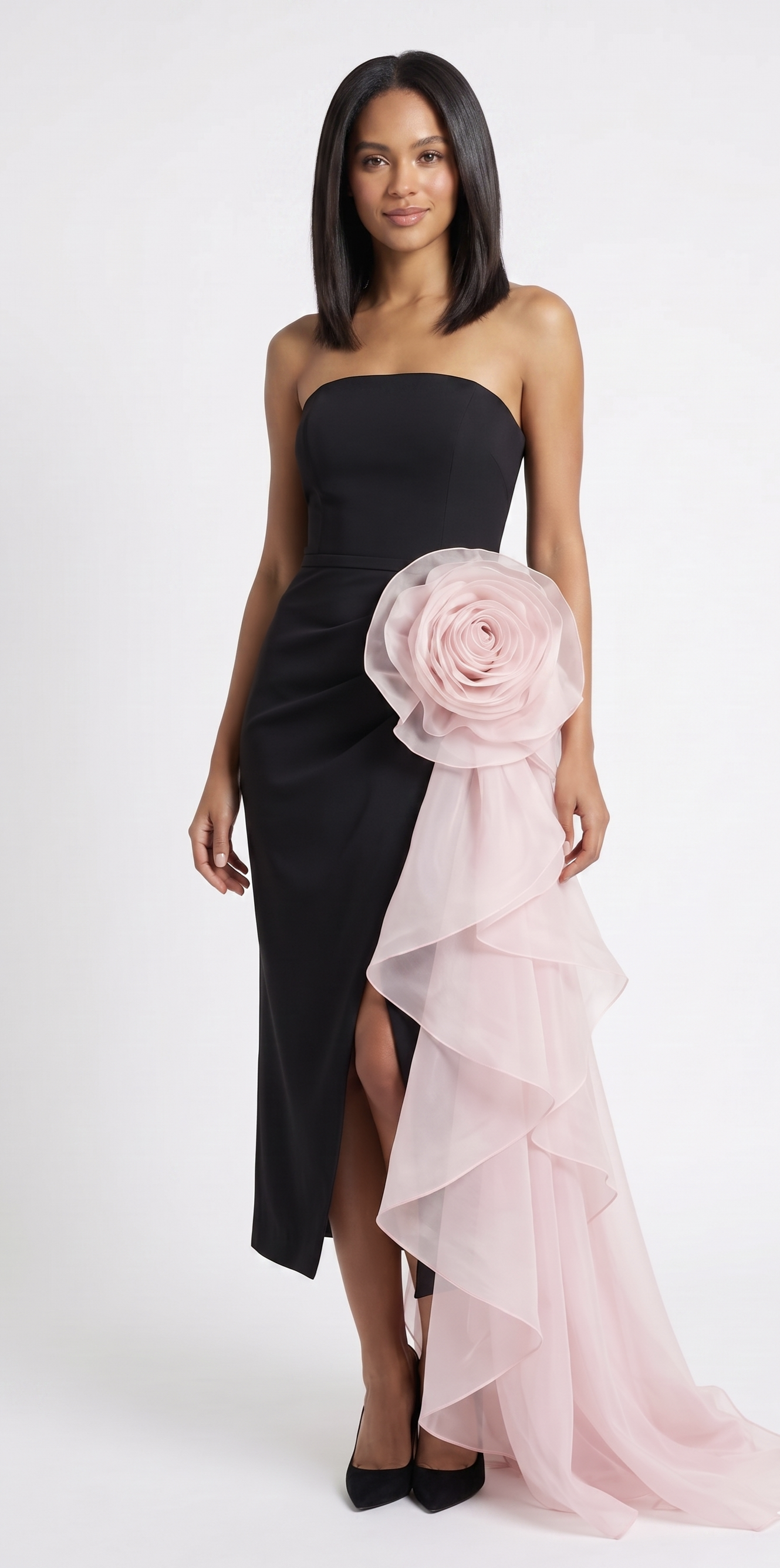 Midnight Rose Cascade Dress