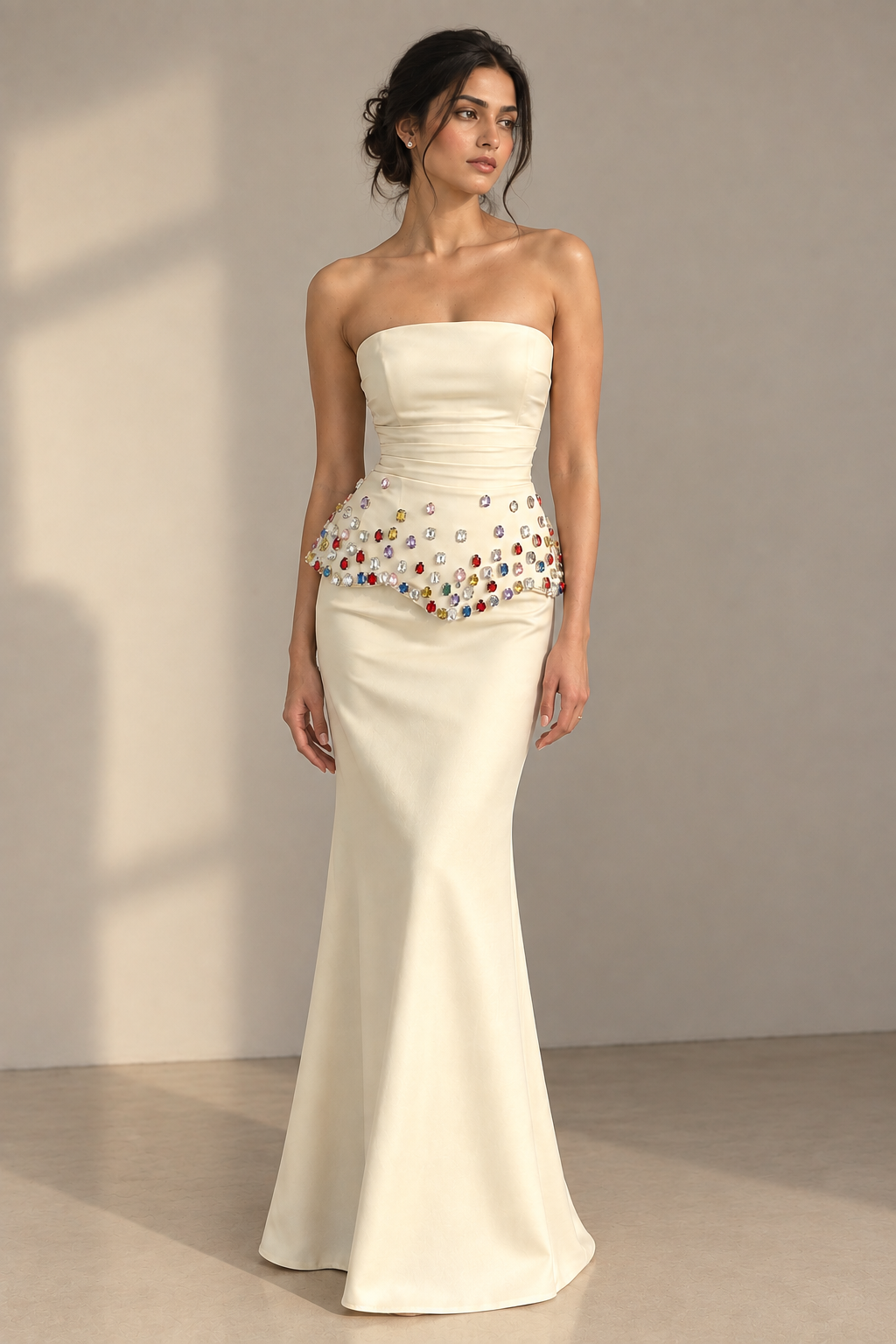 Celeste Crystal Peplum Top