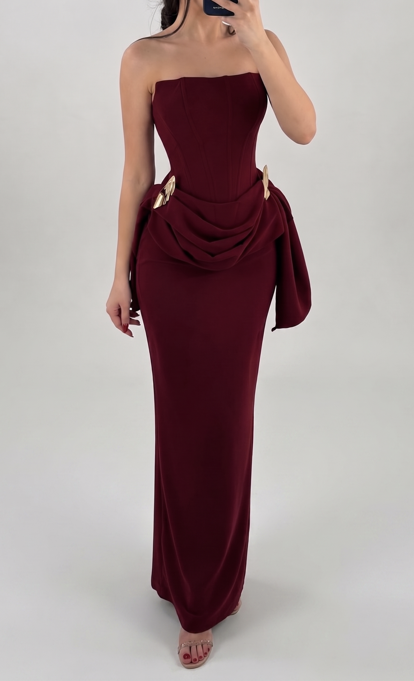 Maroon Whisper Maxi Dress