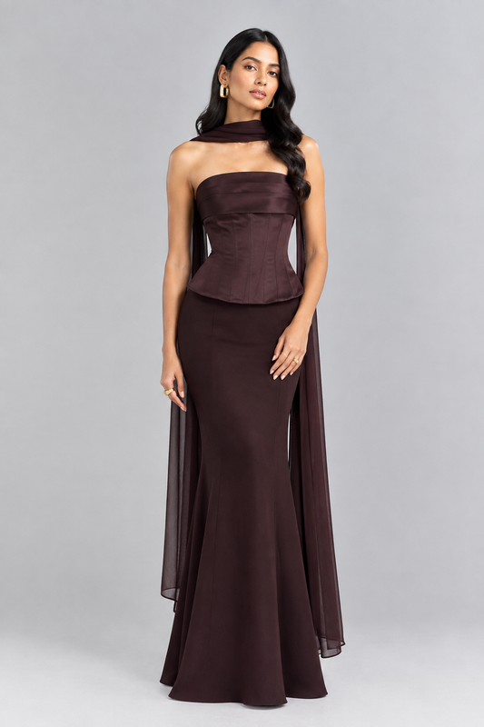 Cocoa Noir Corset Co-ord Set