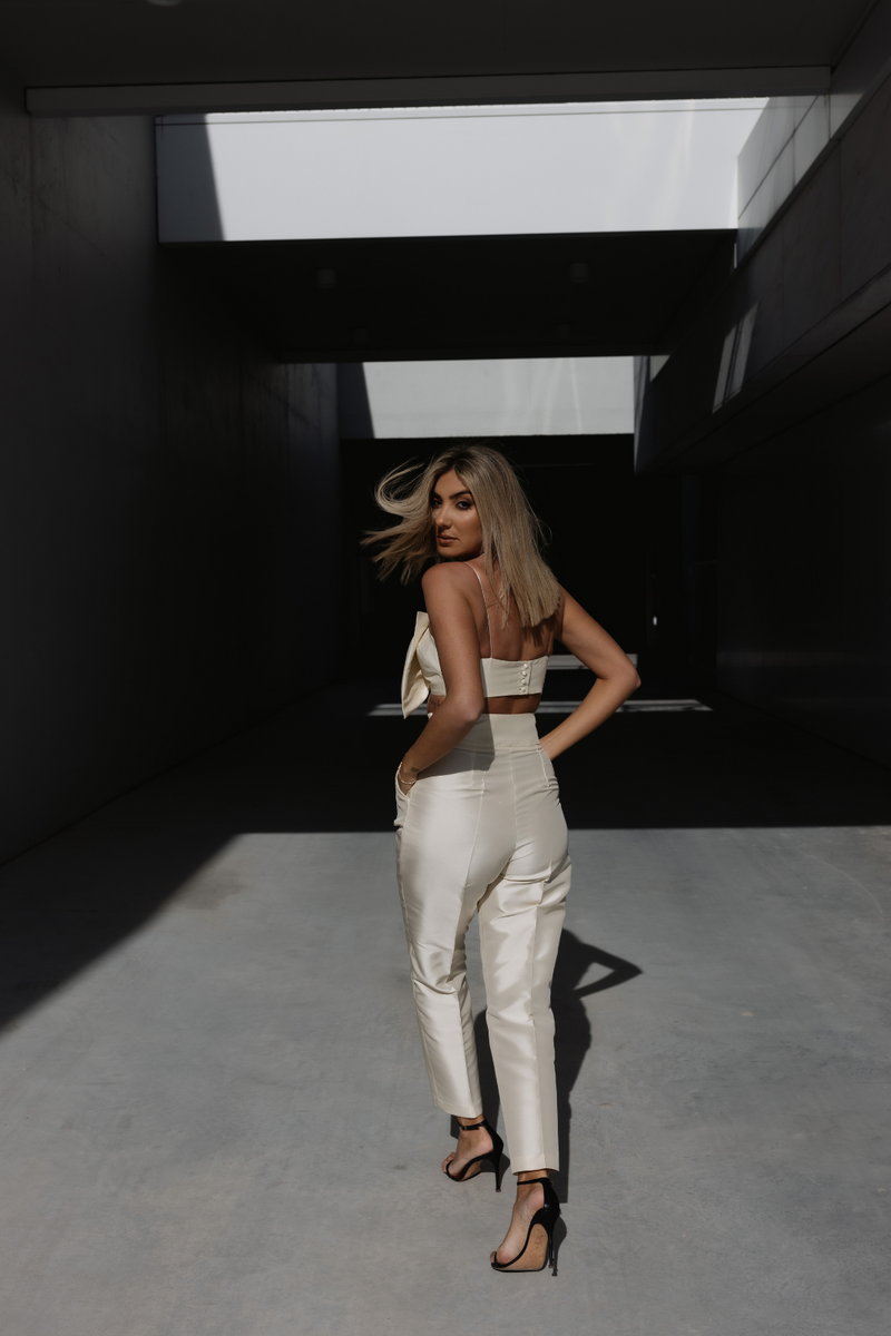High Waist Silk Pants
